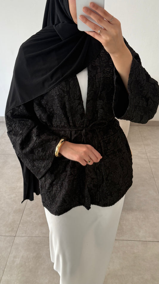 KIMONO BROCARD - NOIR
