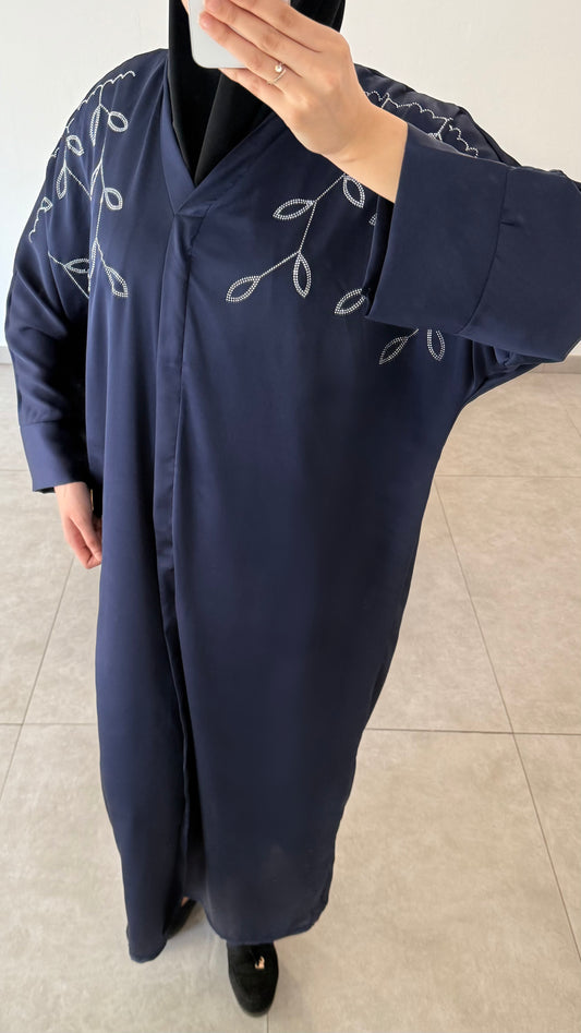 ABAYA STRASS - BLEU MARINE