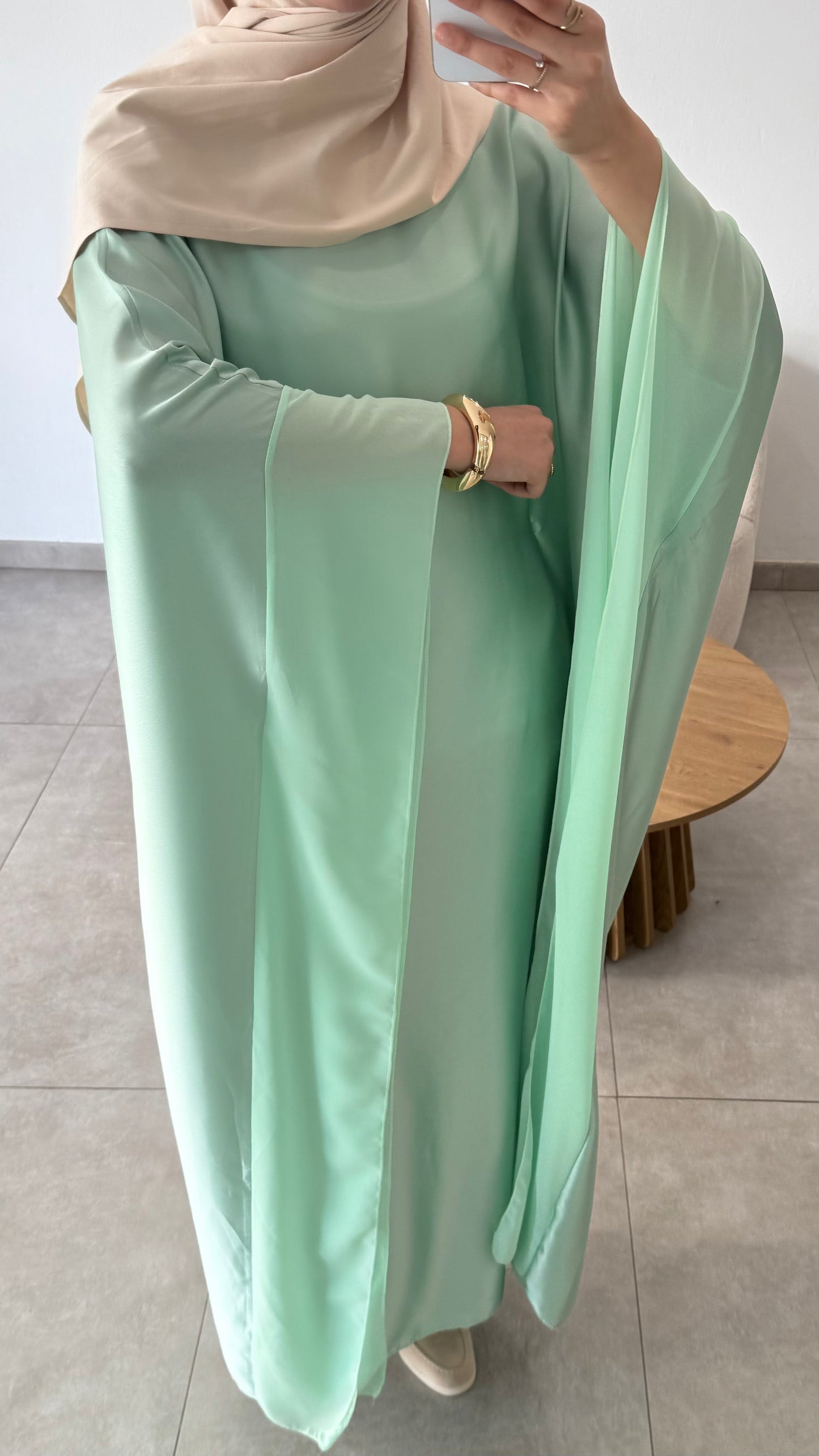 ABAYA SATIN - TURQUOISE