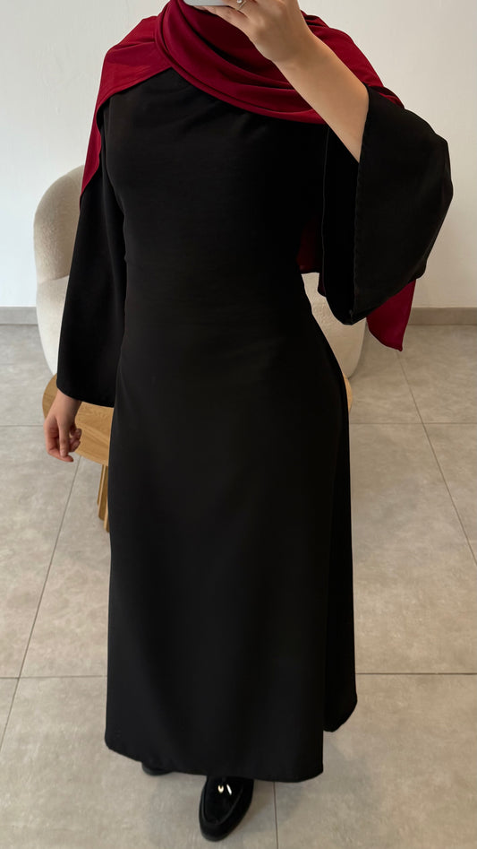 ROBE À LACET AU DOS - NOIR
