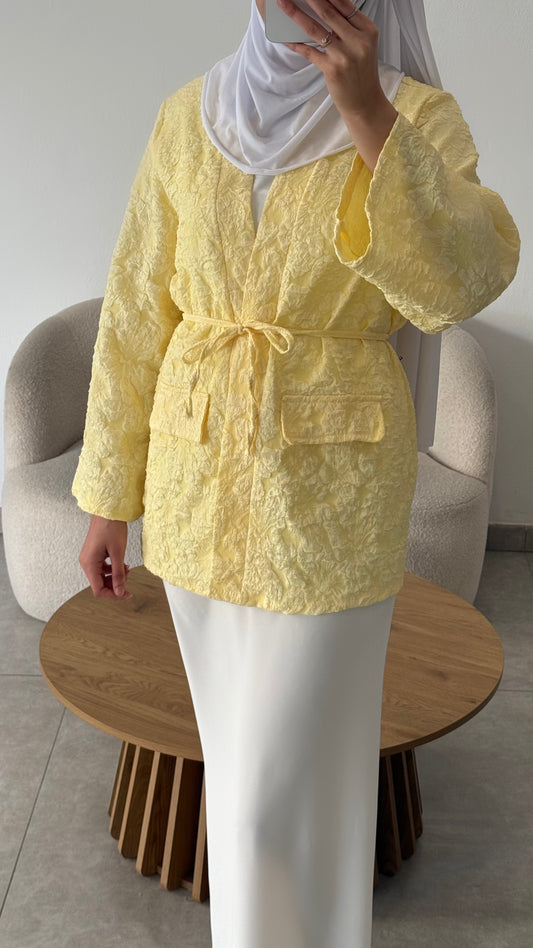 KIMONO BROCARD - JAUNE