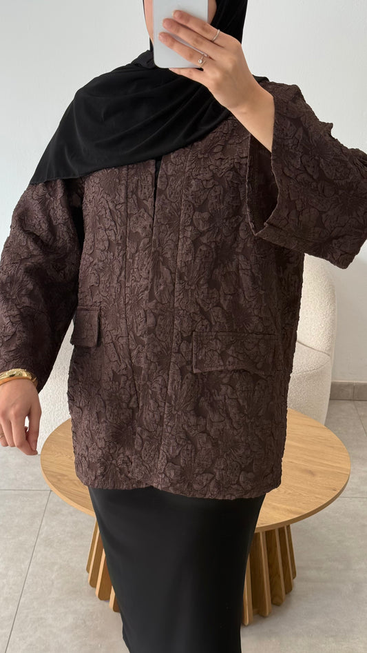 KIMONO BROCARD - MARRON