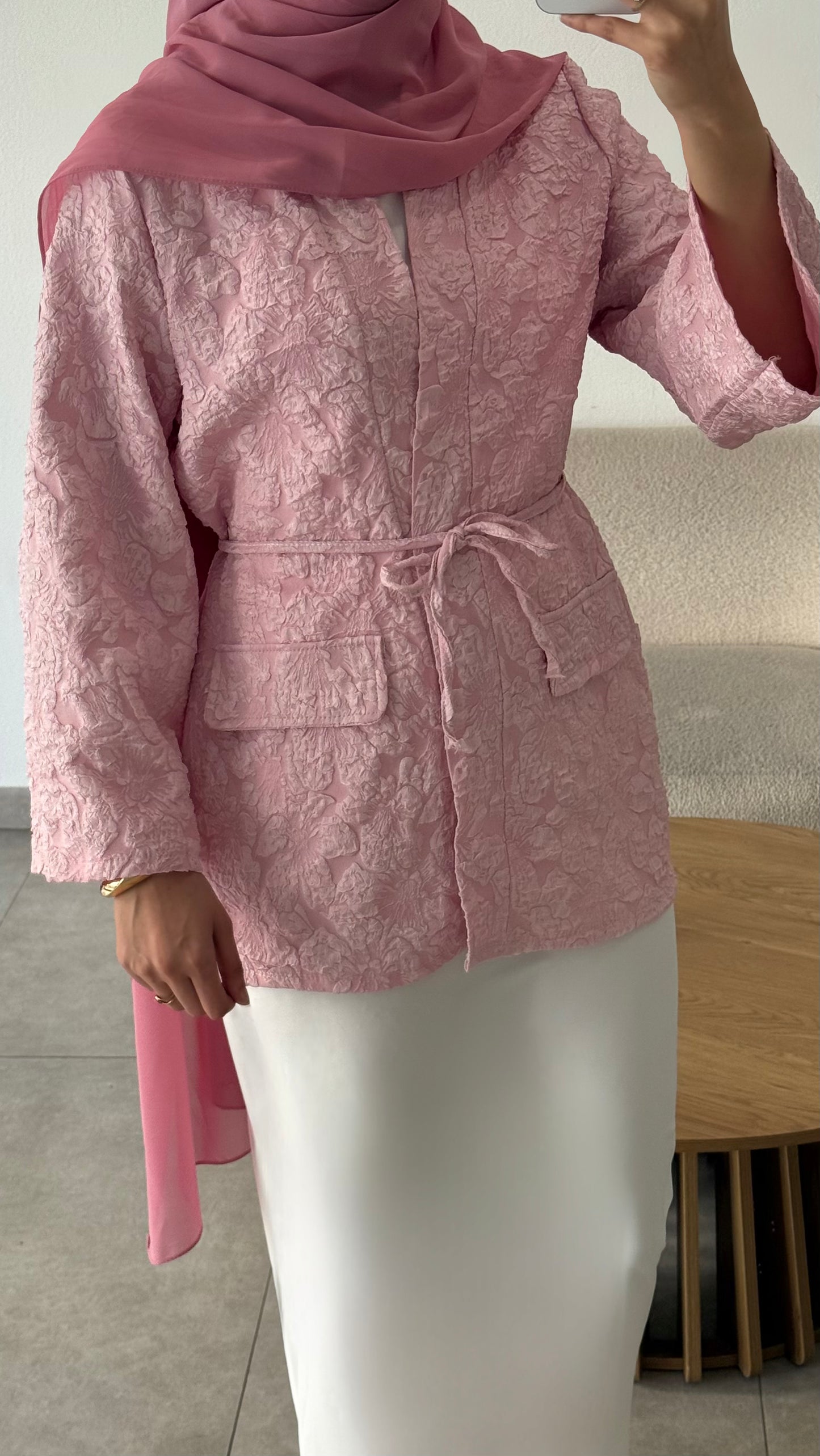 KIMONO BROCARD - ROSE