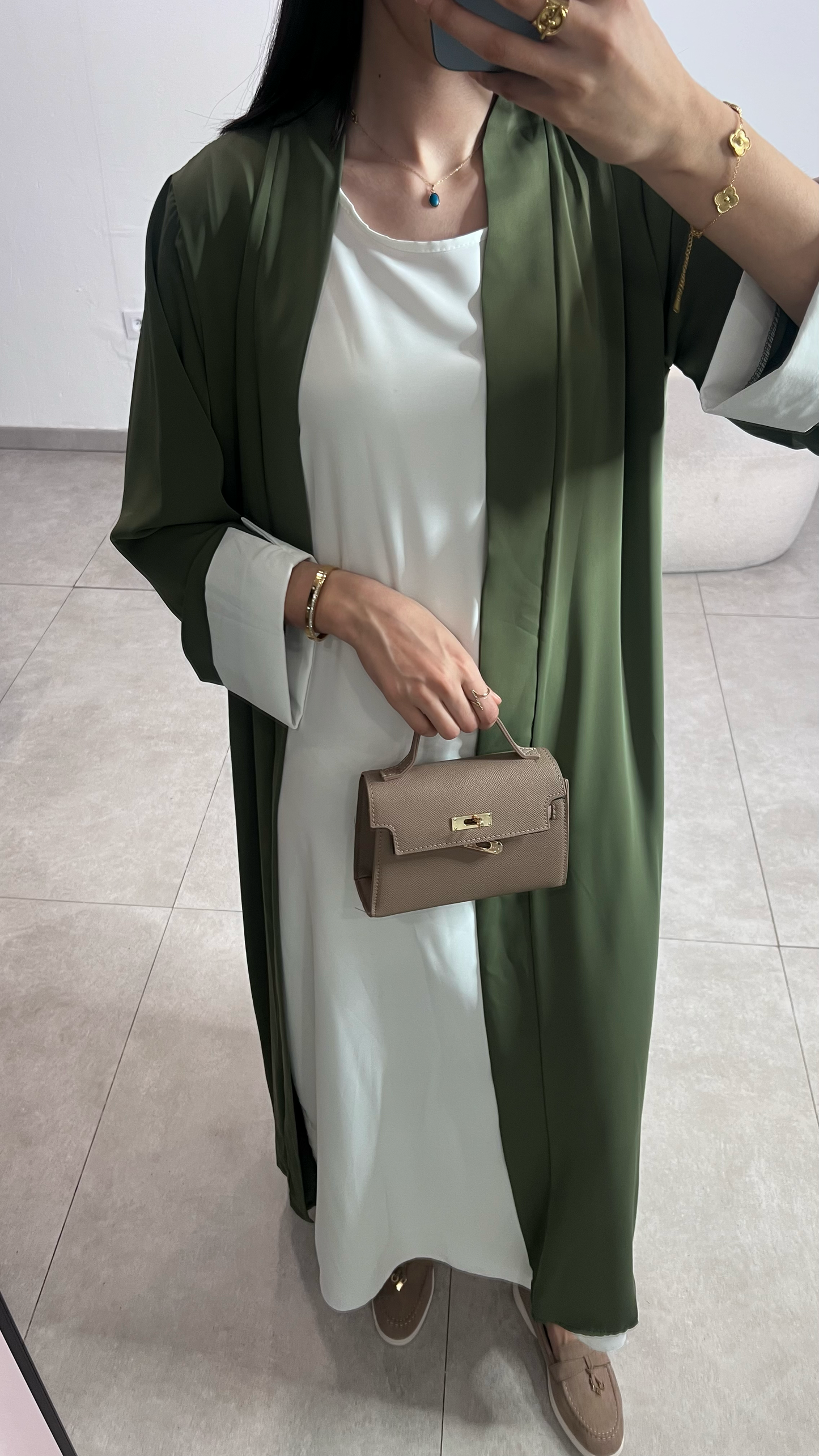 Abaya and kimono Khaki