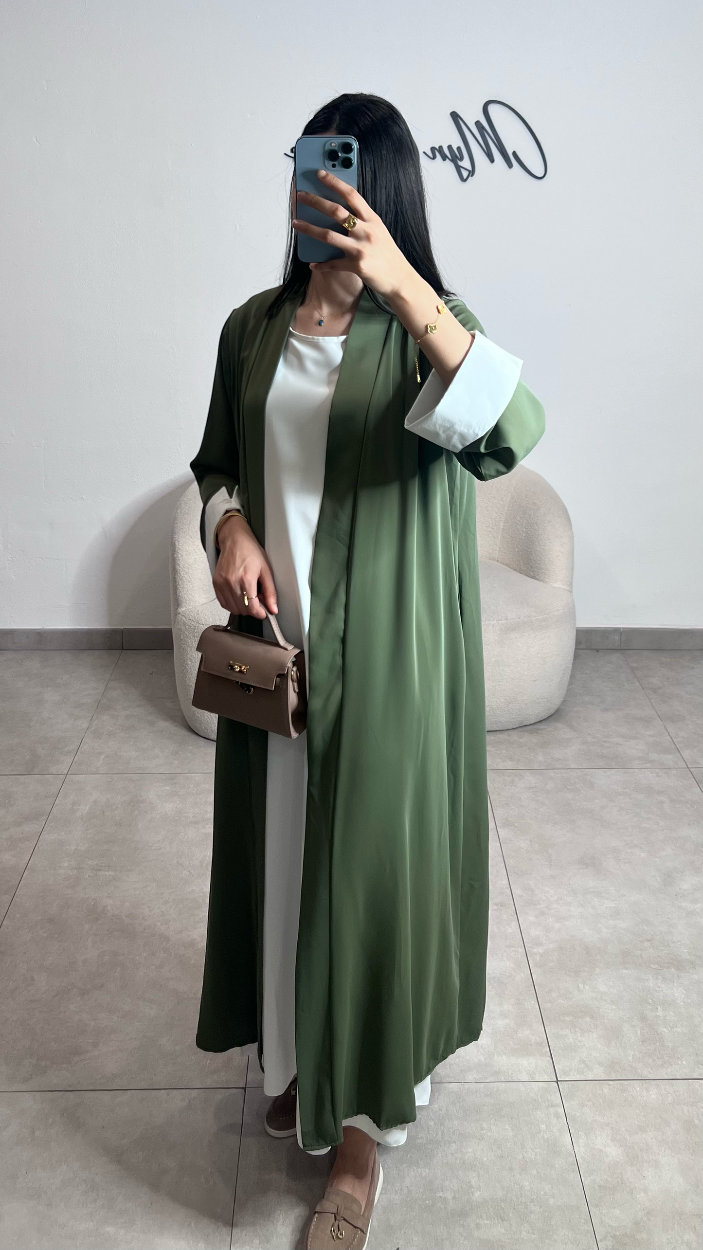 Abaya and kimono Khaki