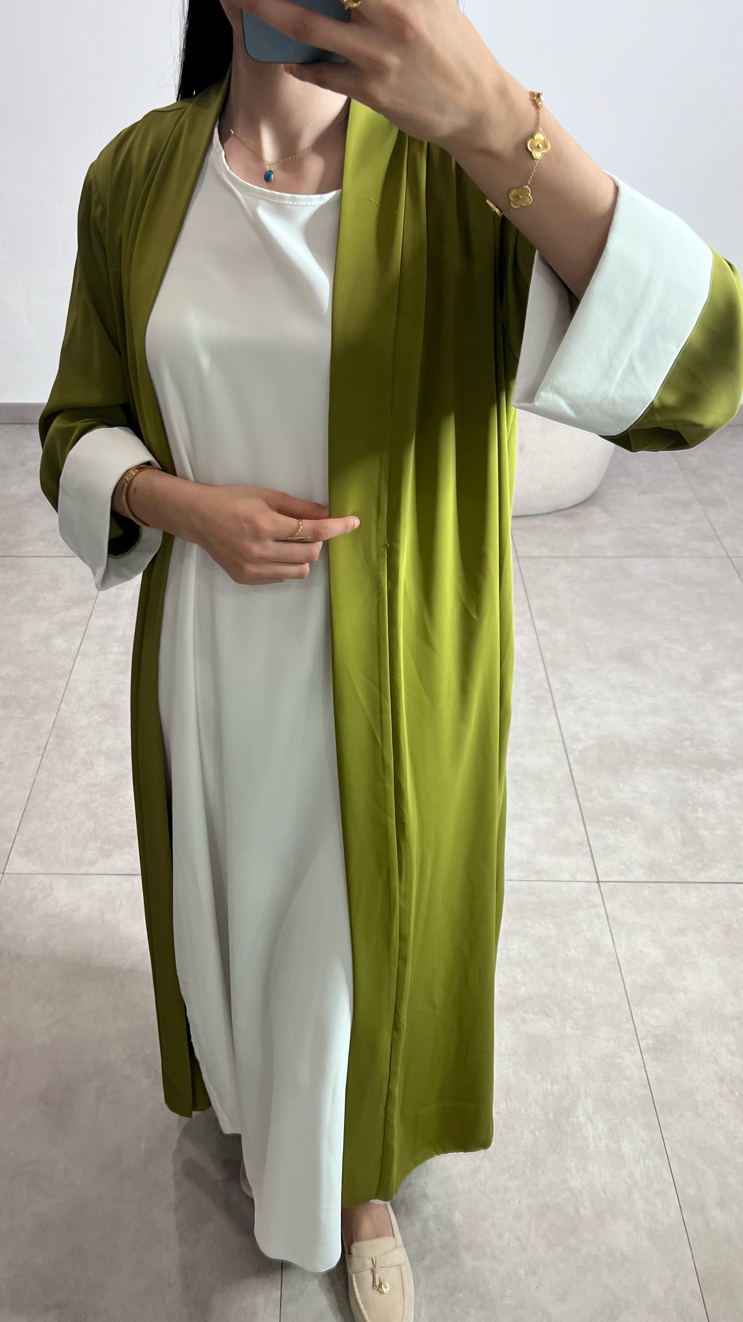 Pistachio abaya and kimono