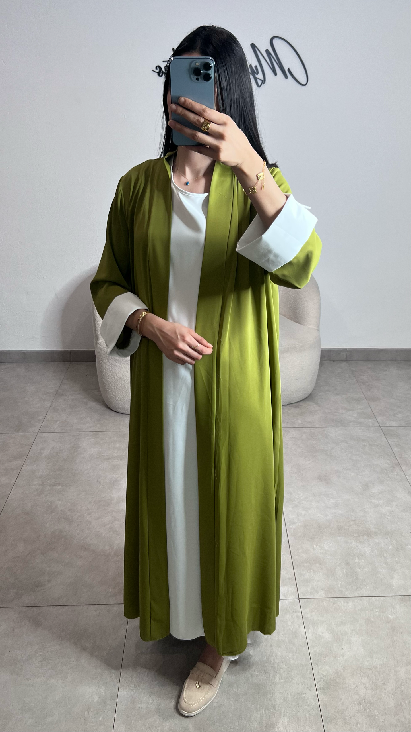 Pistachio abaya and kimono