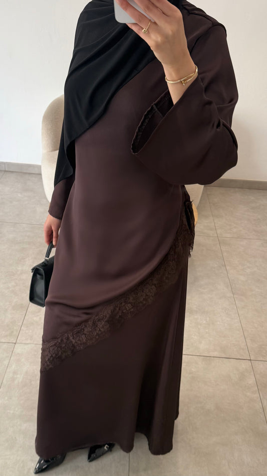 ENSEMBLE DENTELLE - MARRON