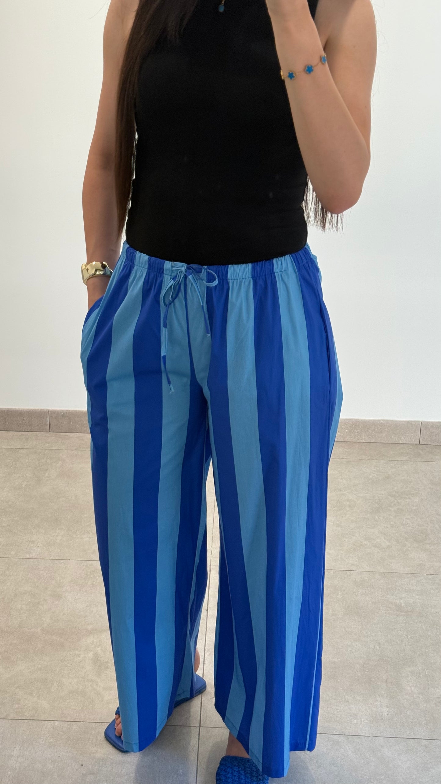 PANTALON RAYÉ BLEU