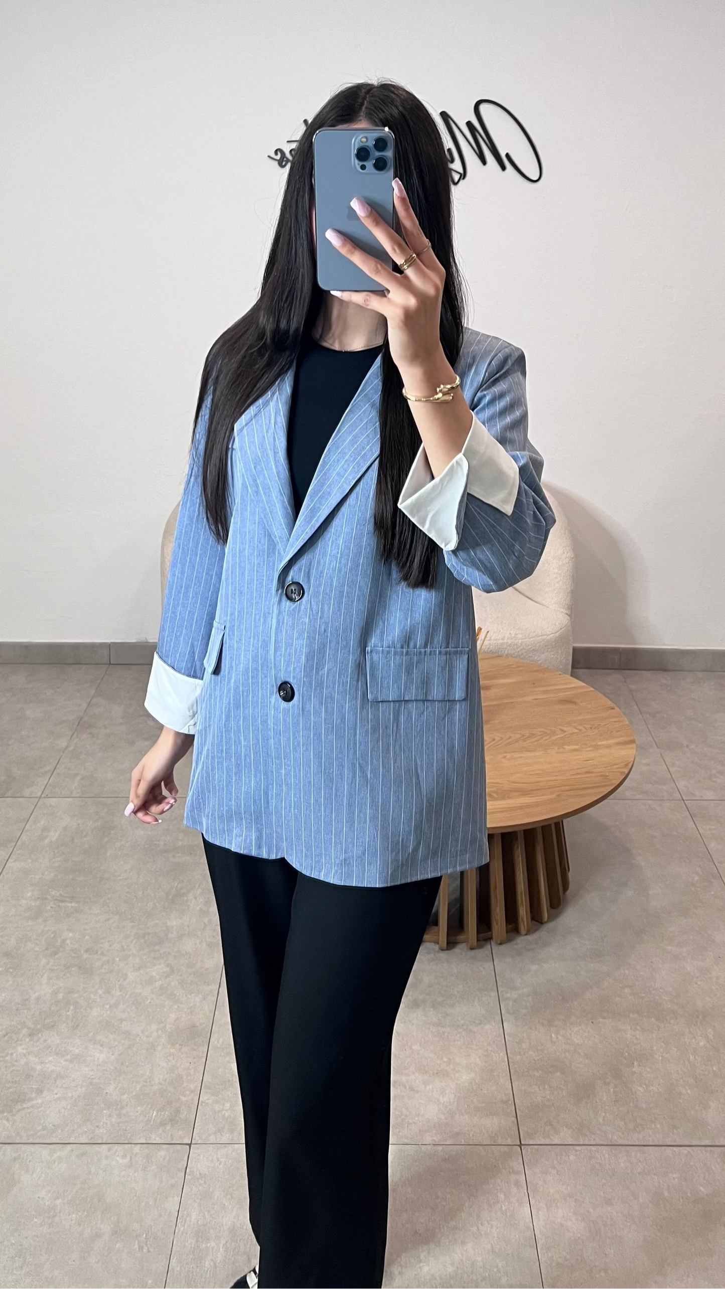 Blazer bleu rayé