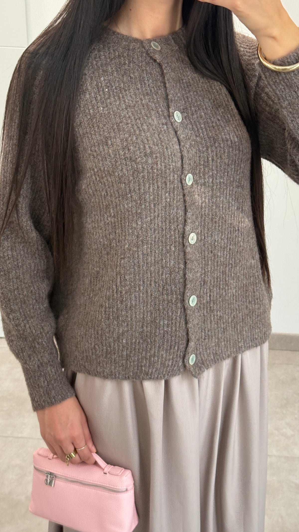 GILET AVEC BOUTONS - TAUPE