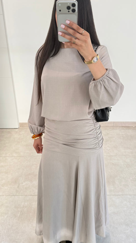 ENSEMBLE AVEC PLIS - TAUPE
