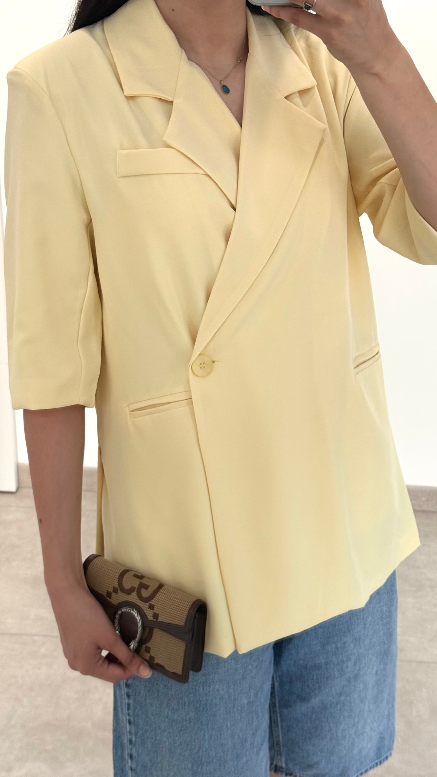 BLAZER CROISÉ OVERSIZE - JAUNE
