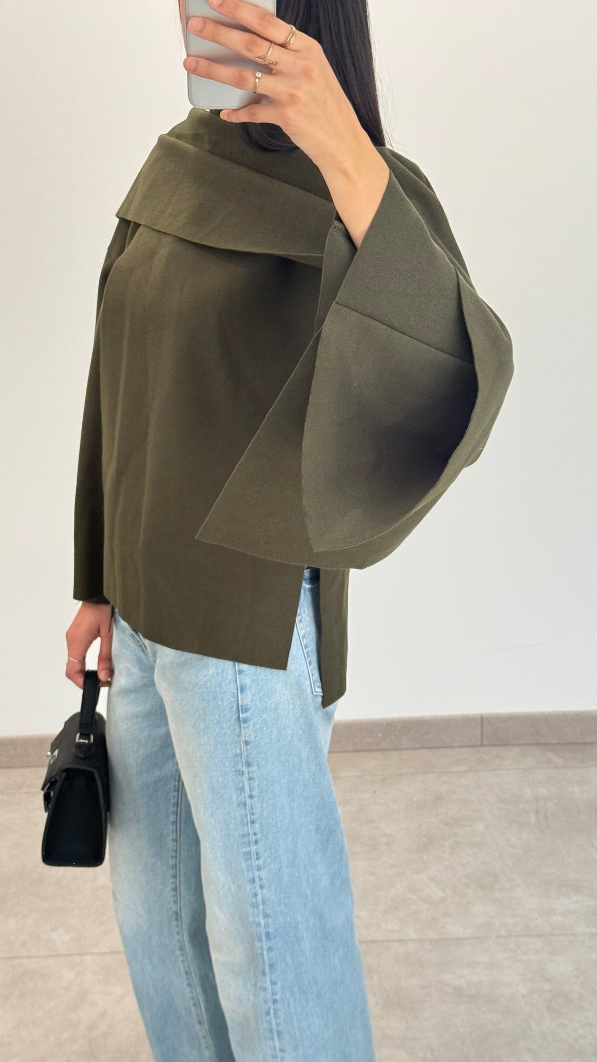 CAPE AVEC ÉCHARPE - KAKI