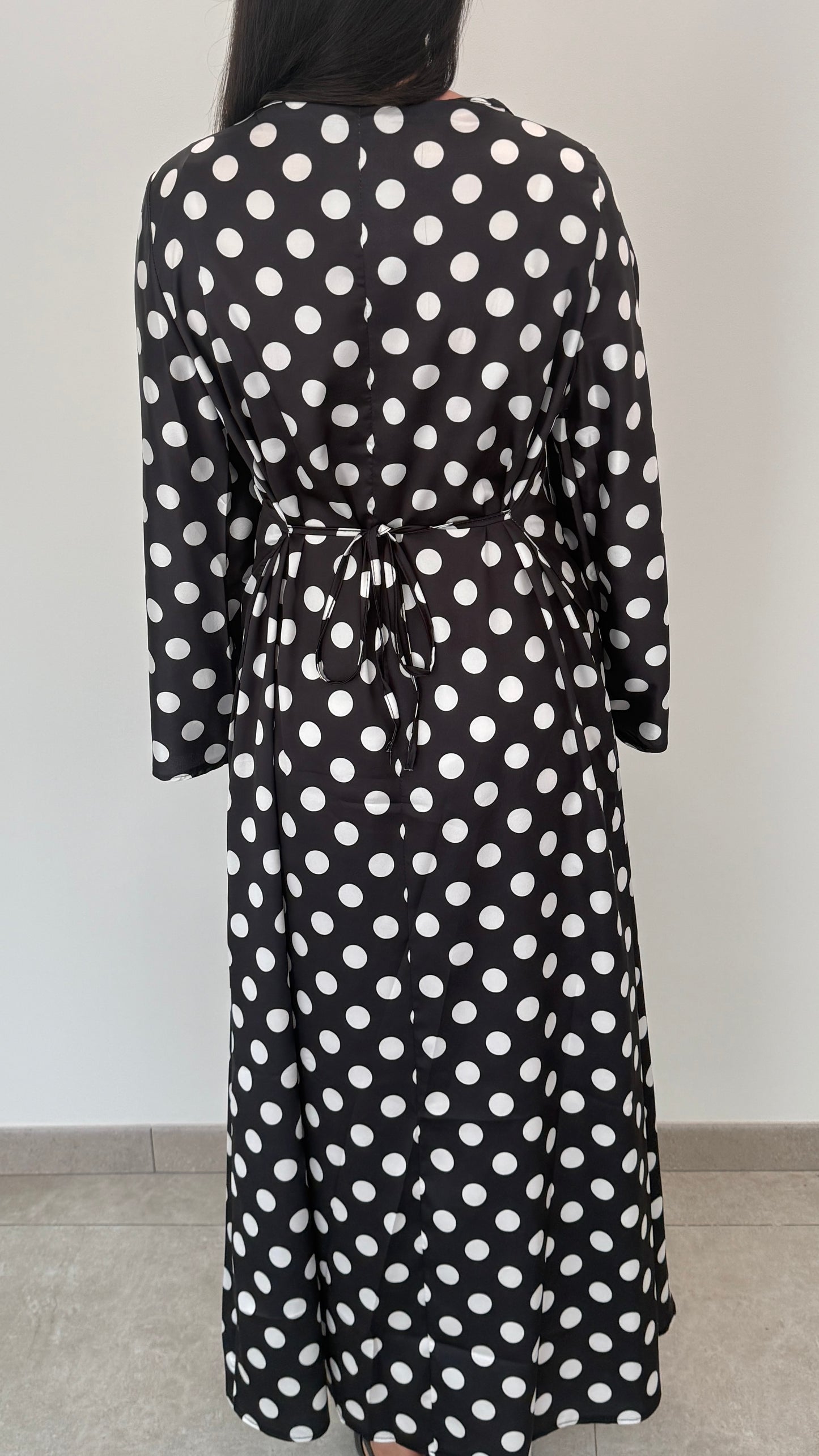 ROBE À POIS - NOIR