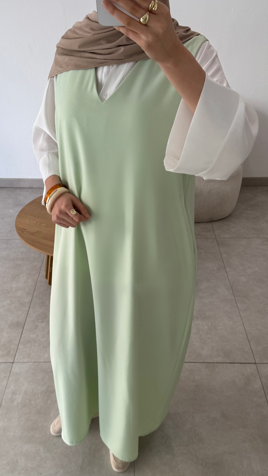 ROBE SANS MANCHE - VERT D'EAU