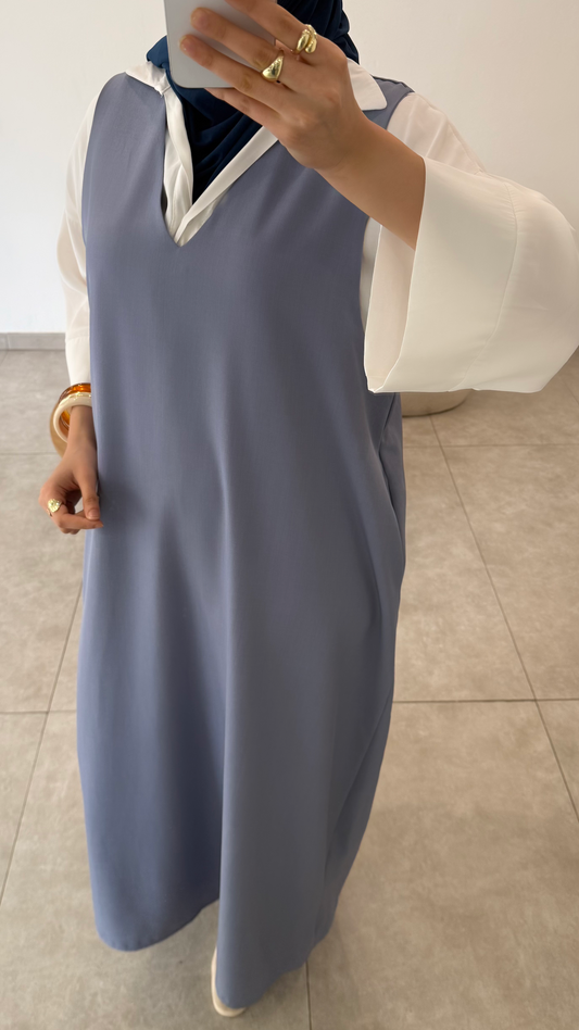 ROBE SANS MANCHE - BLEU