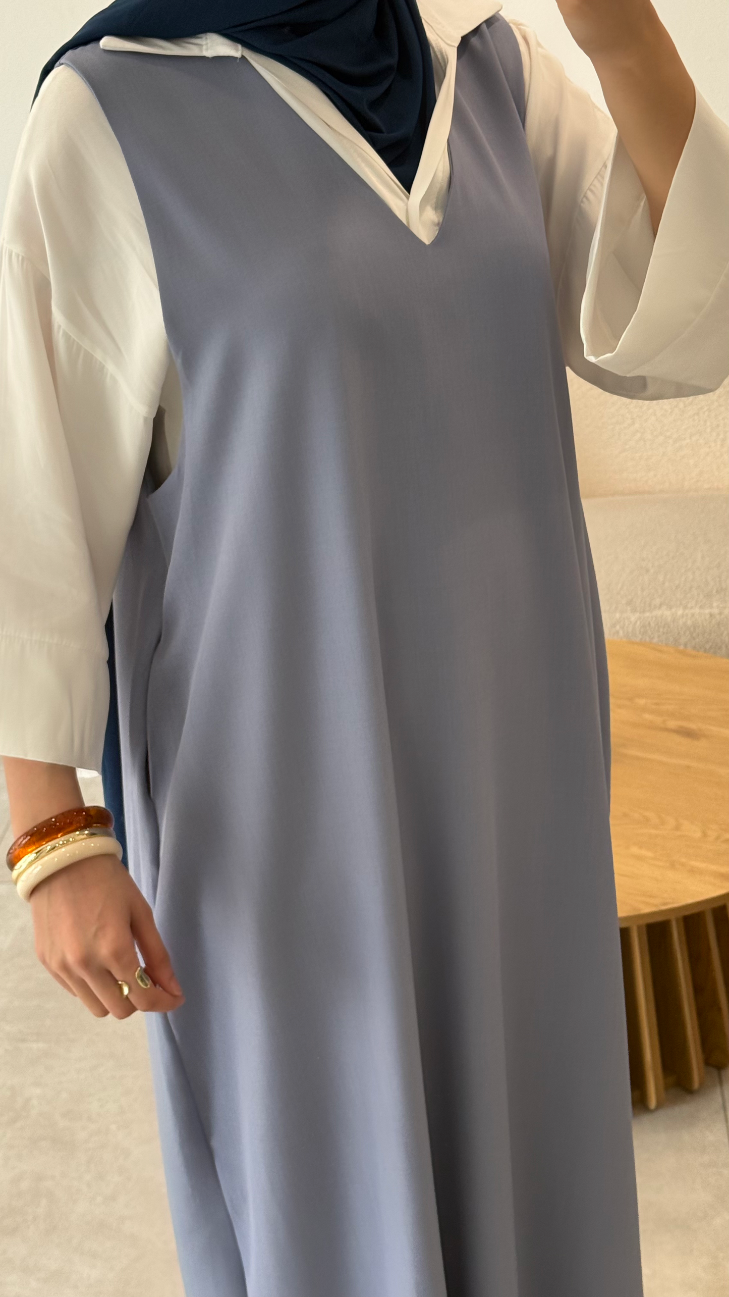 ROBE SANS MANCHE - BLEU
