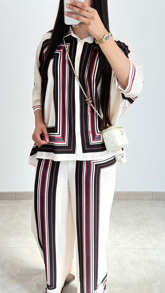 ENSEMBLE EN SATIN FLUIDE - MARRON