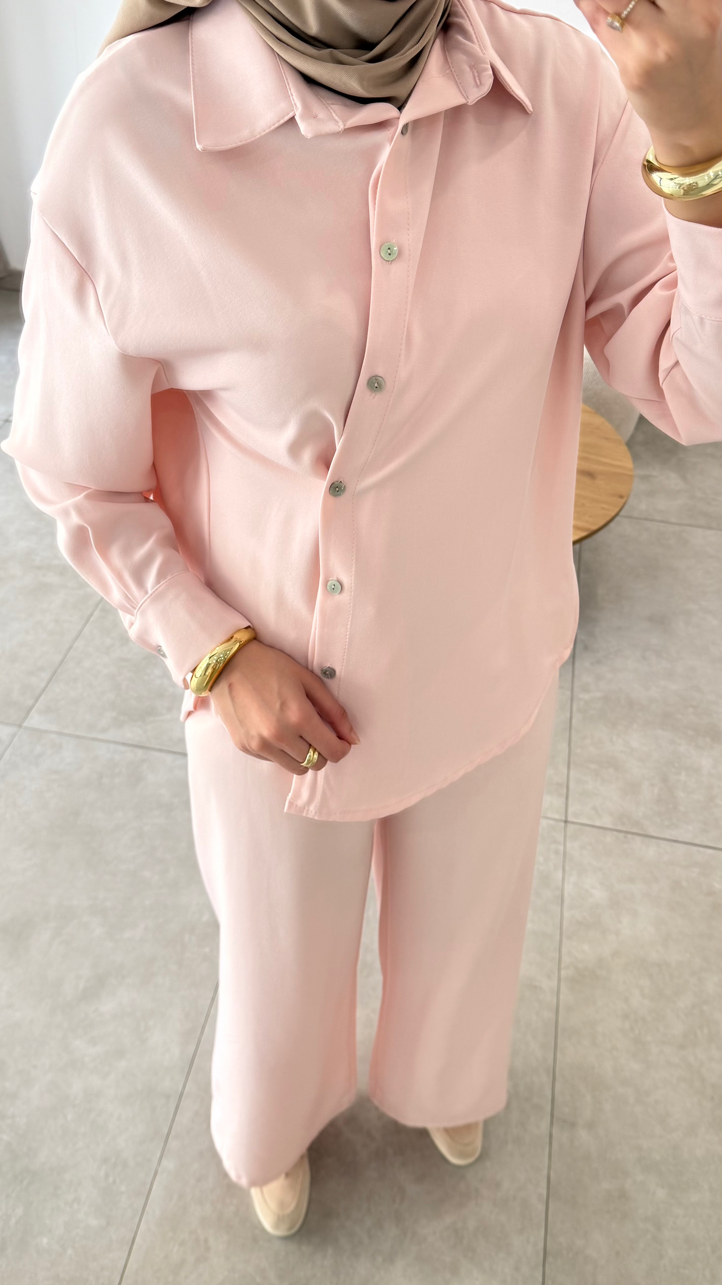 CRISS-CROSS SHIRT SET - PINK