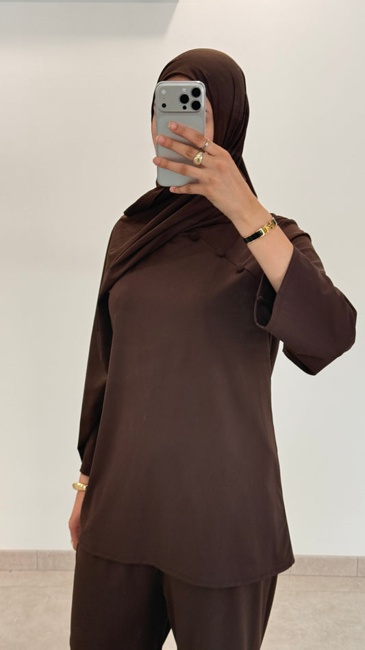 BURKINI AVEC BOUTON - MARRON
