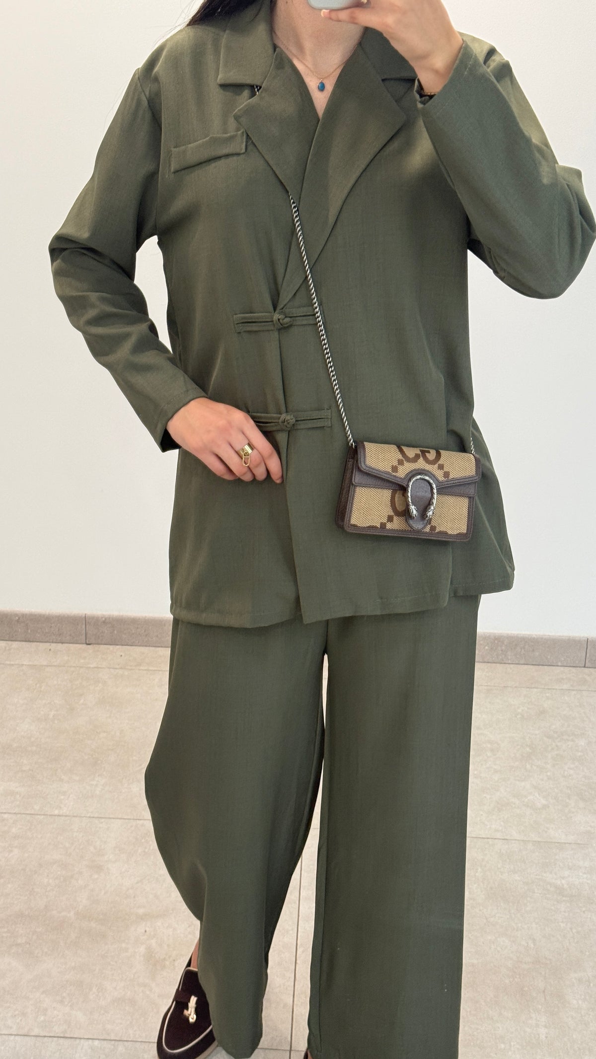 ASIAN-STYLE BLAZER SET - GREEN