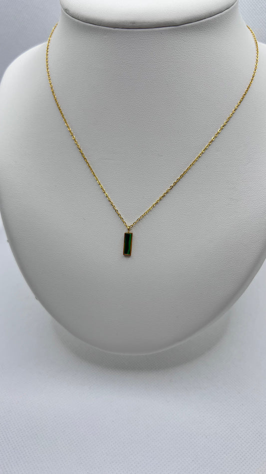 Green stone necklace