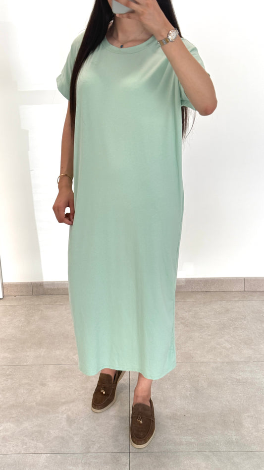 ROBE ESSENTIELLE MANCHES COURTES - VERT D'EAU