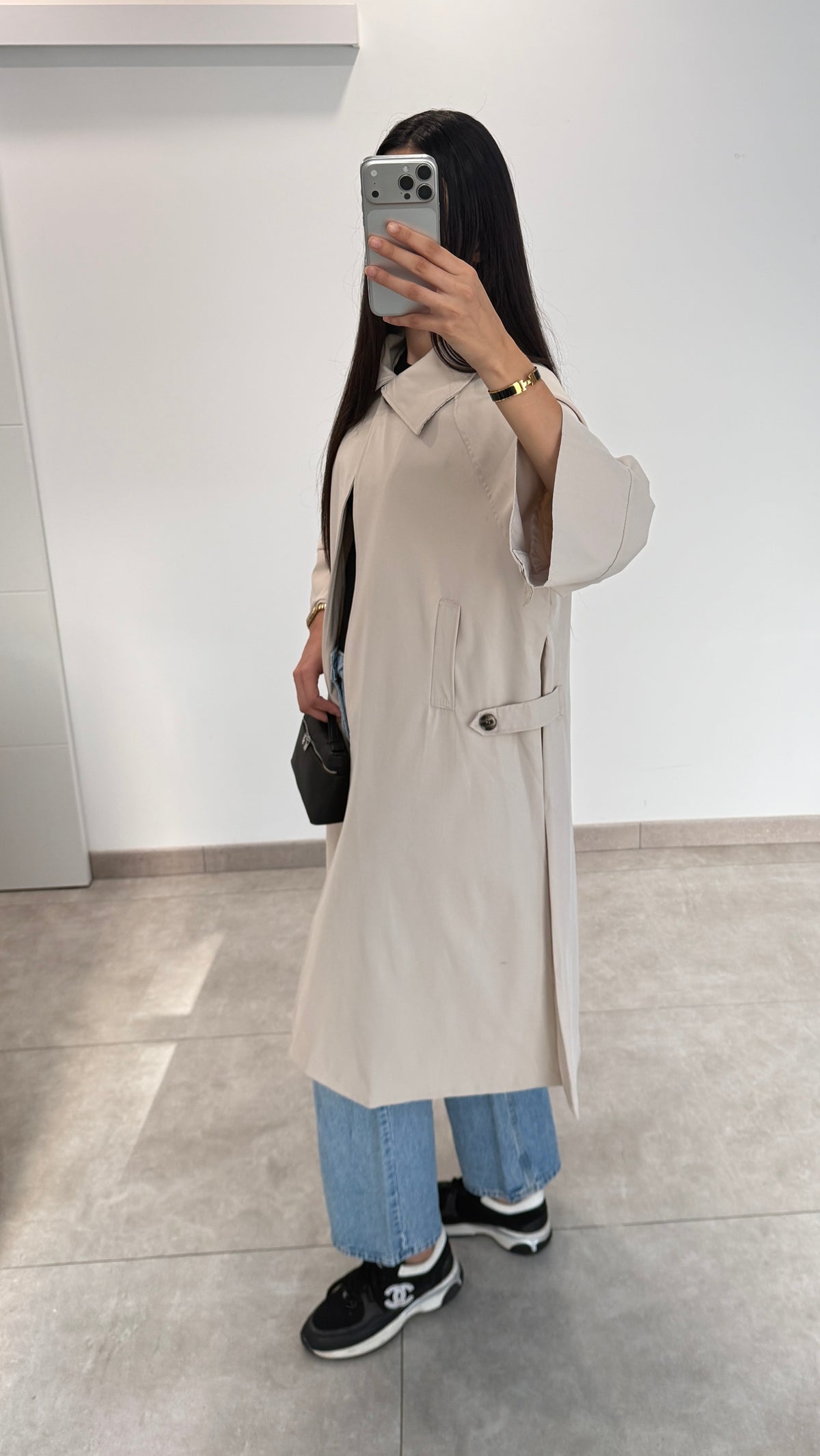 LONG TRENCH COAT - BEIGE
