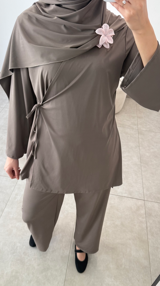 BURKINI KIMONO 3 PIÈCES - TAUPE