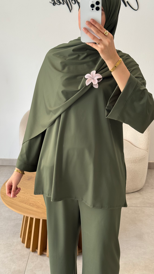 BURKINI 3 PIÈCES UNI - KAKI