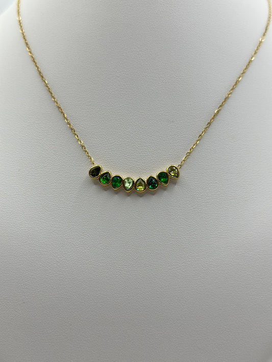 green rhinestone necklace