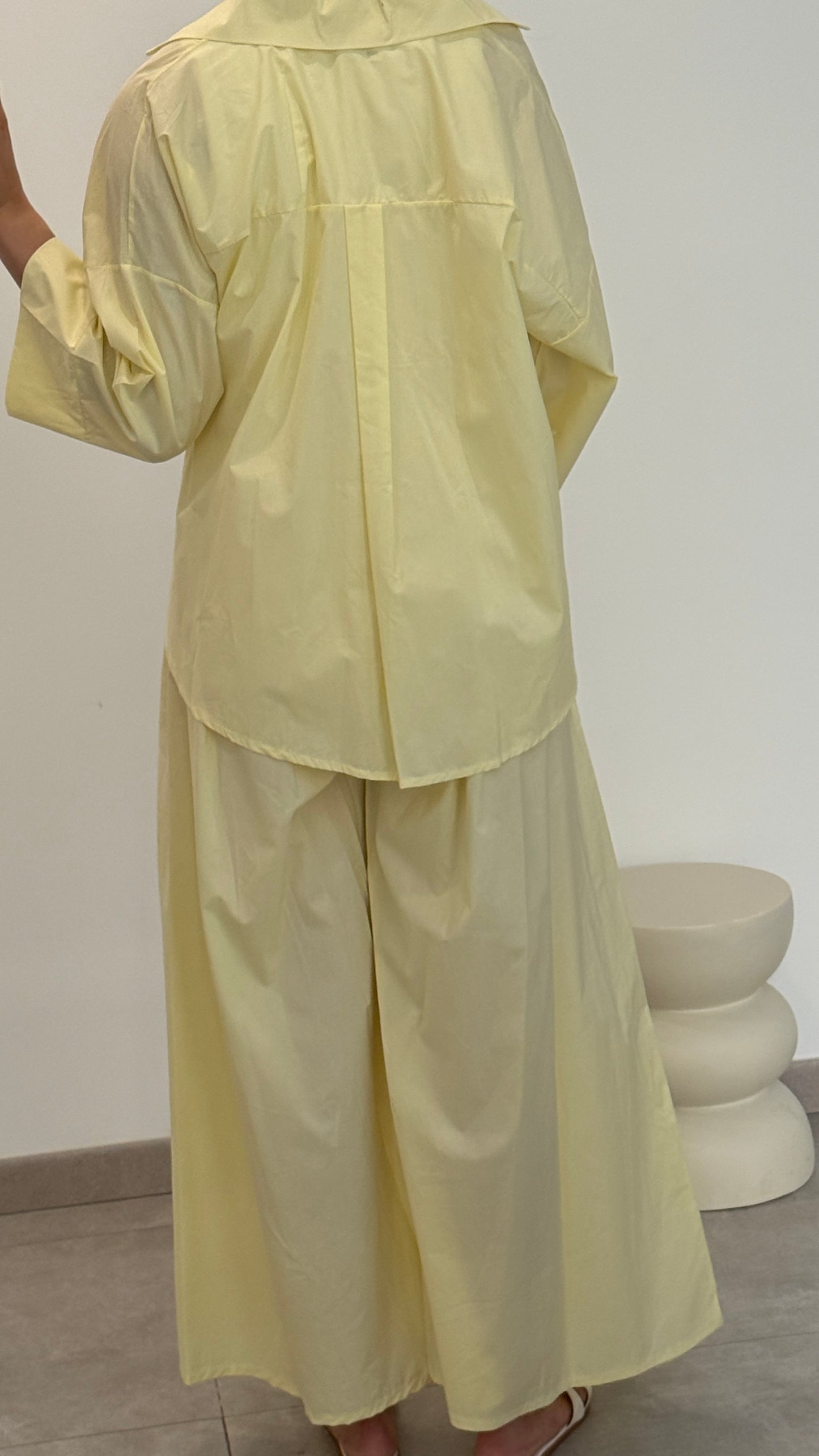 ENSEMBLE PANTALON EN COTON - JAUNE