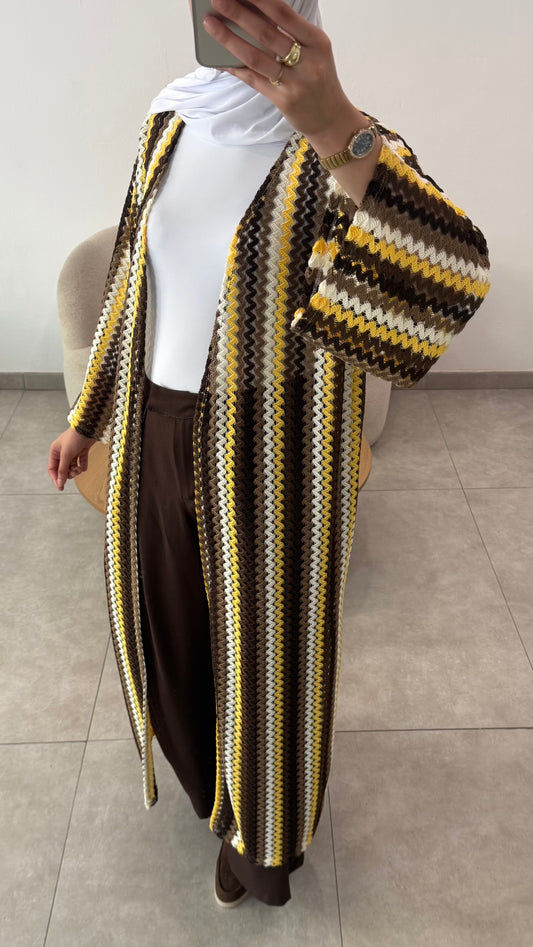 KIMONO CROCHET - MARRON