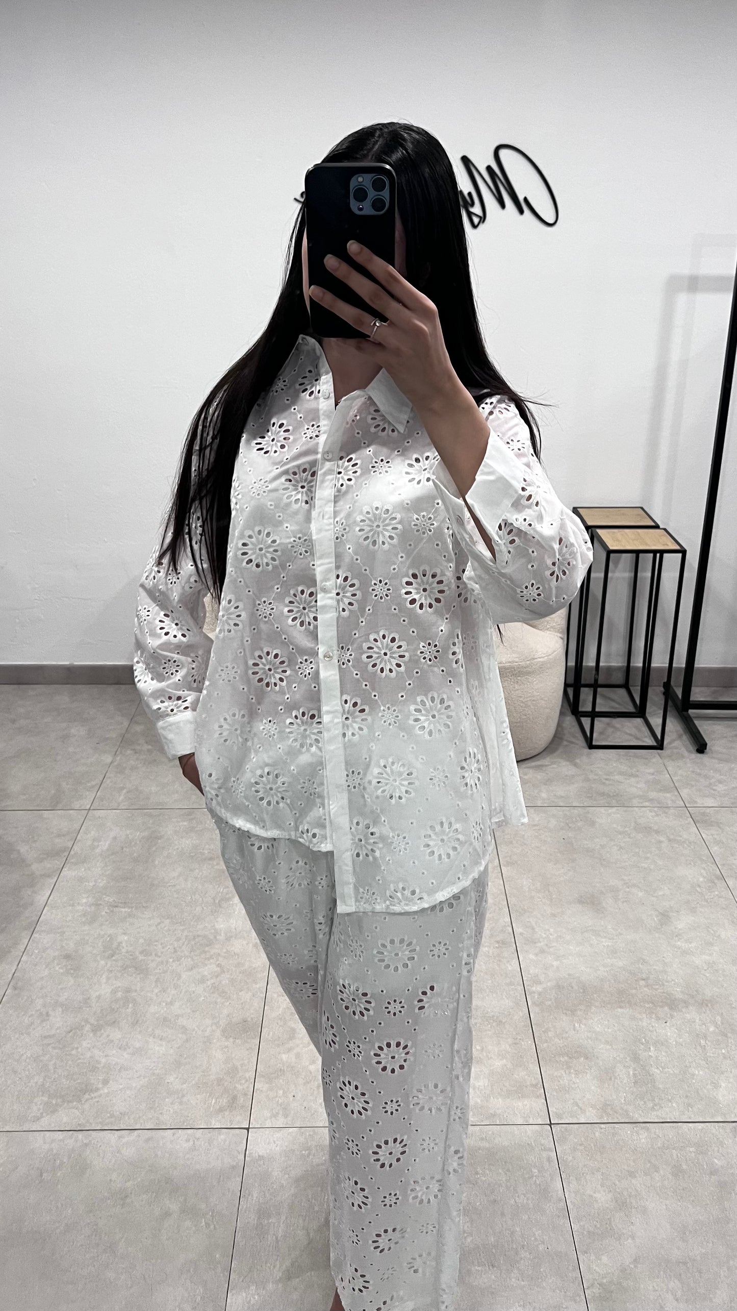 Ensemble à motif blanc