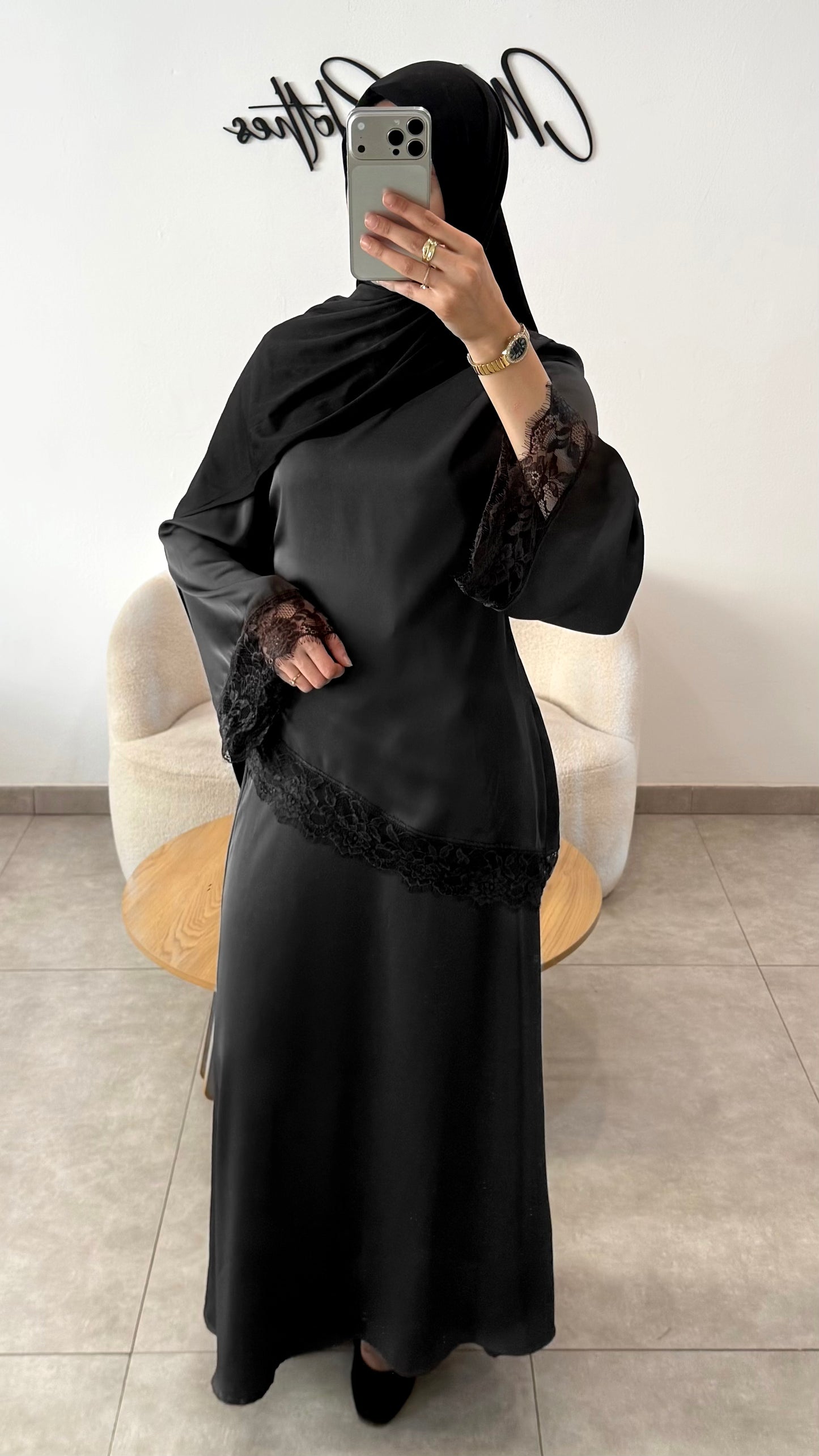 LACE SET - BLACK