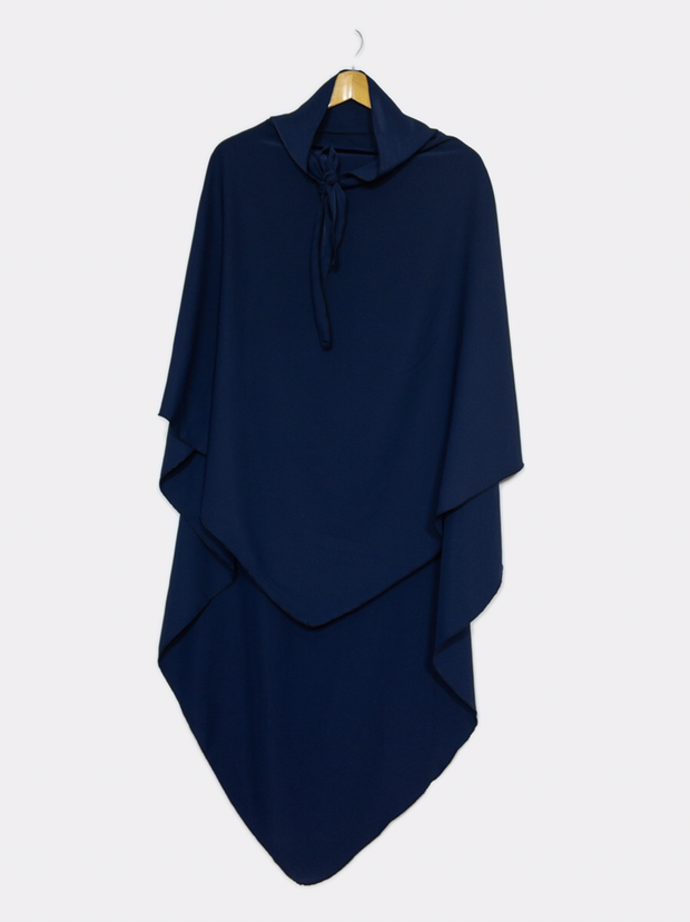 Khimar soie de medine bleu marine