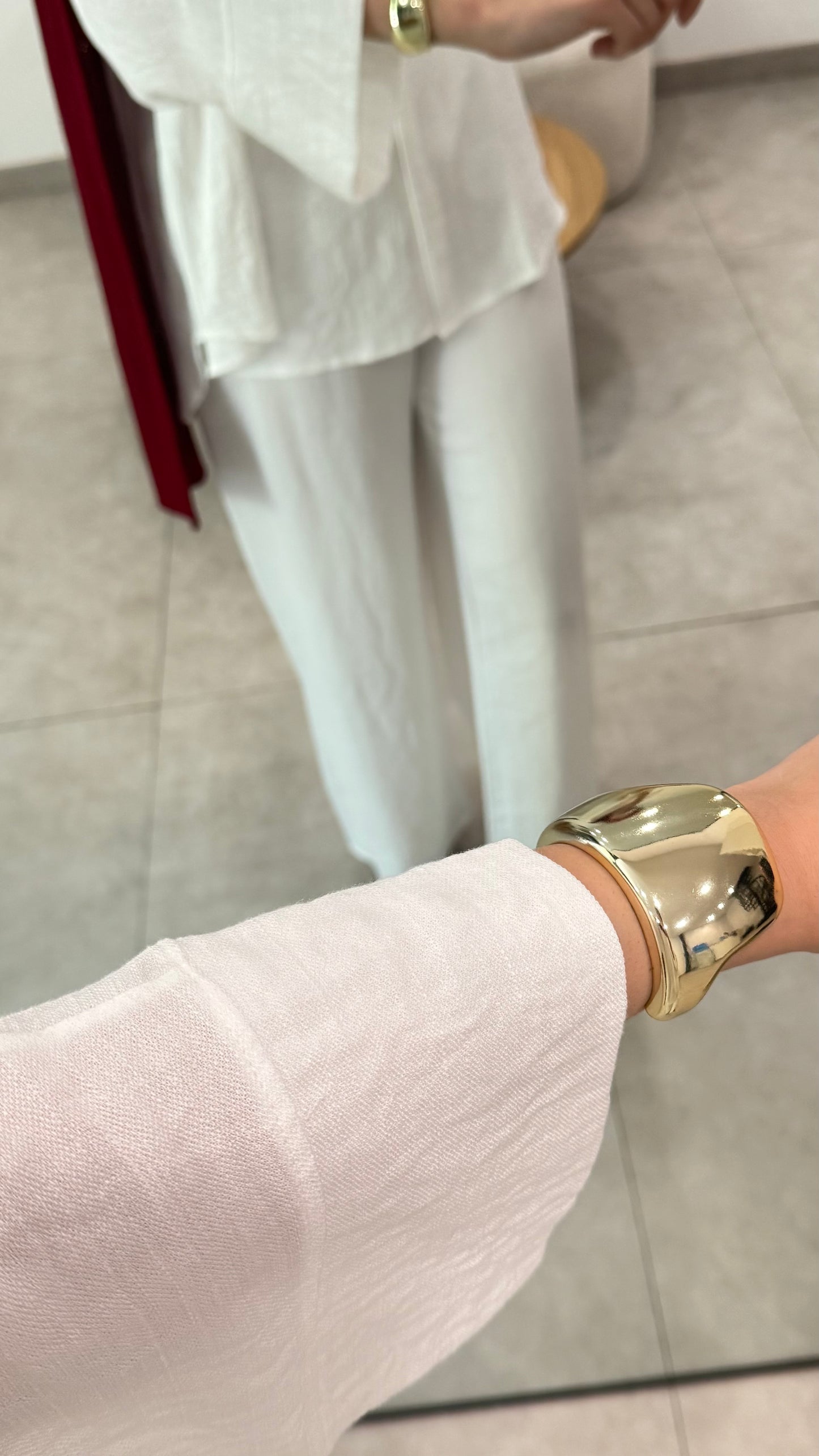 ENSEMBLE CHEMISE EFFET LIN - BLANC