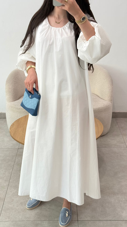 ROBE ÉVASÉE - BLANC