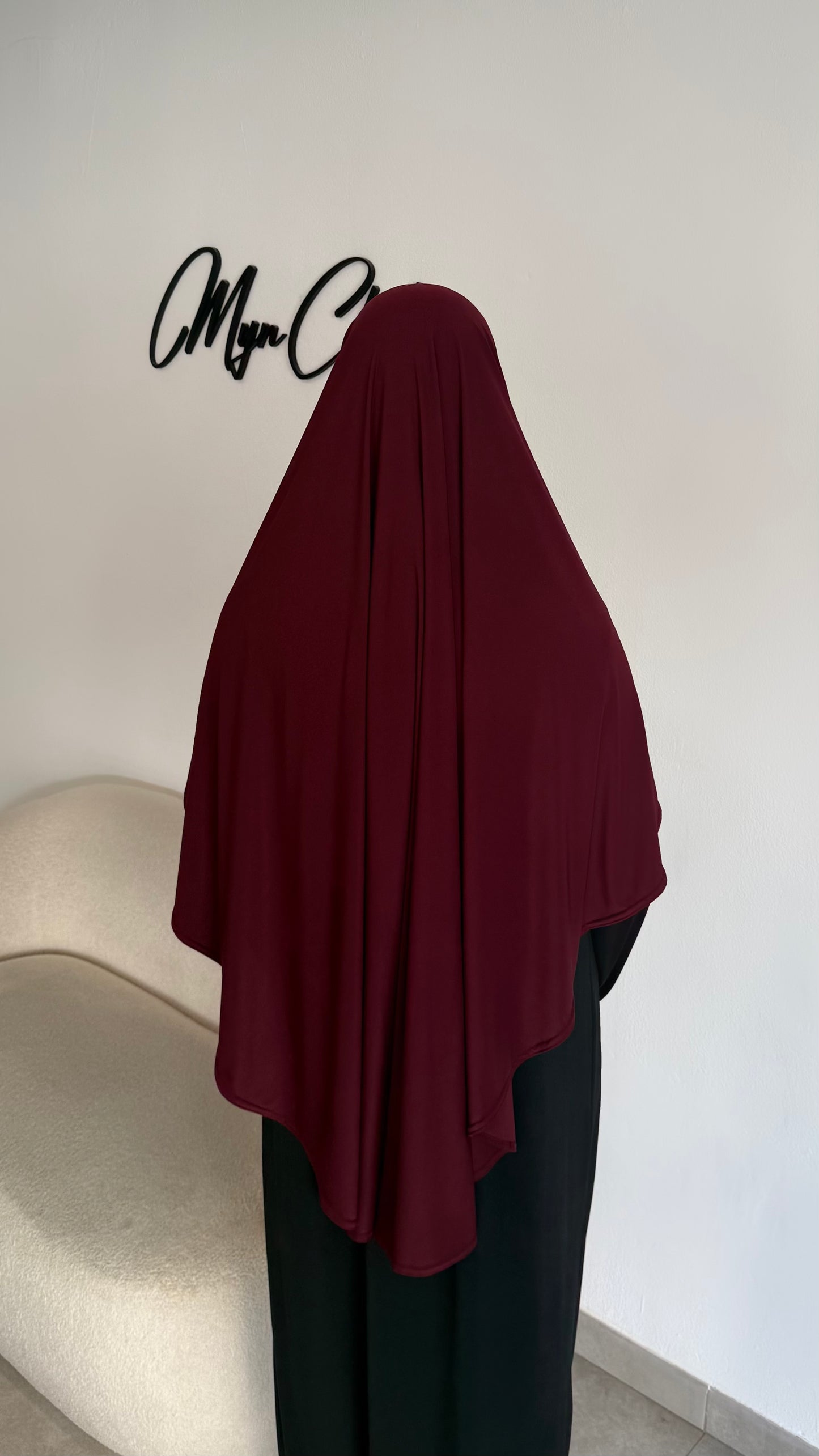KHIMAR EN JERSEY PREMIUM BORDEAUX