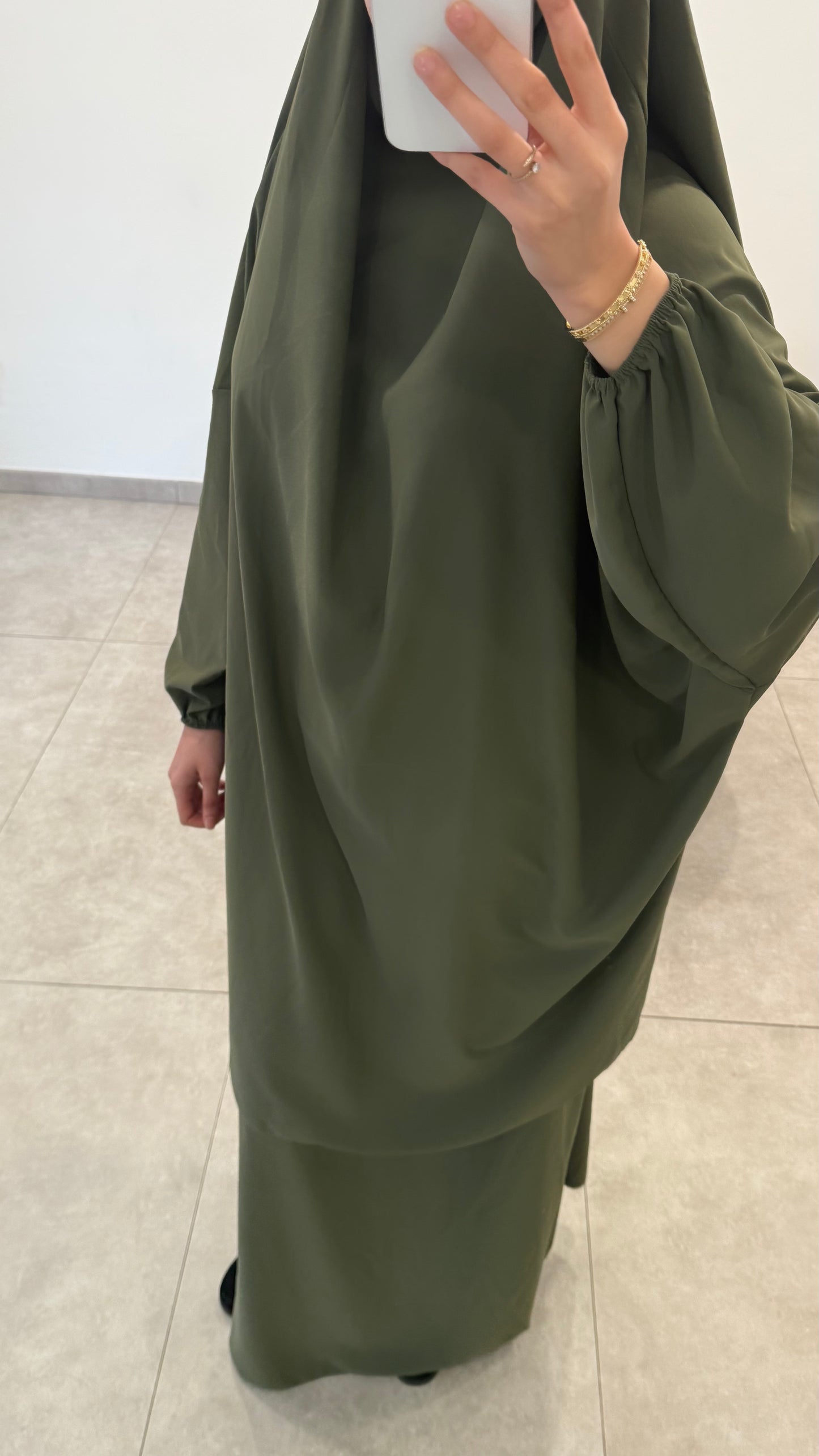 JILBAB JUPE EN SOIE DE MEDINE KAKI