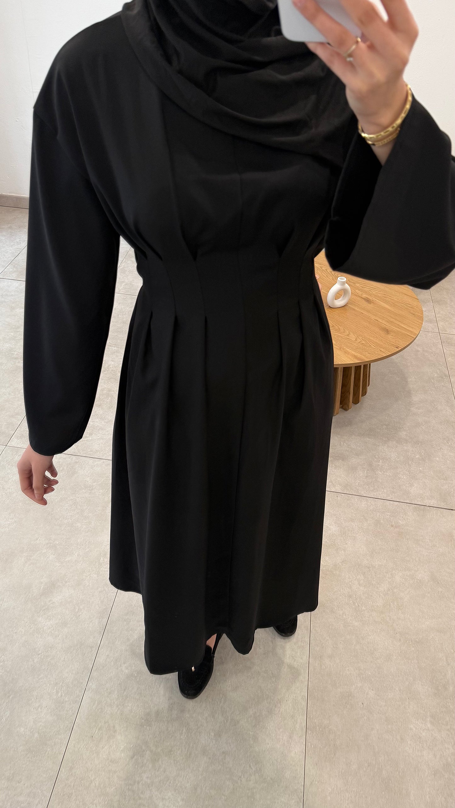ROBE AMPLE CEINTRÉ NOIR