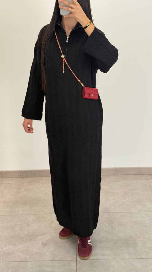 ROBE PULL TRÉSSÉ - NOIR