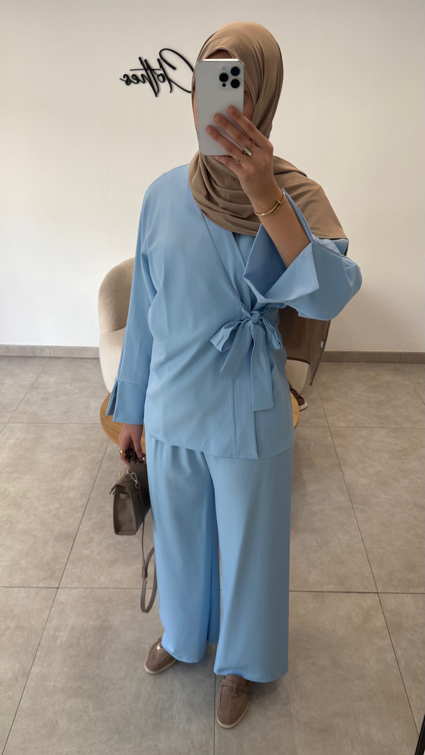 ENSEMBLE KIMONO - BLEU CLAIR