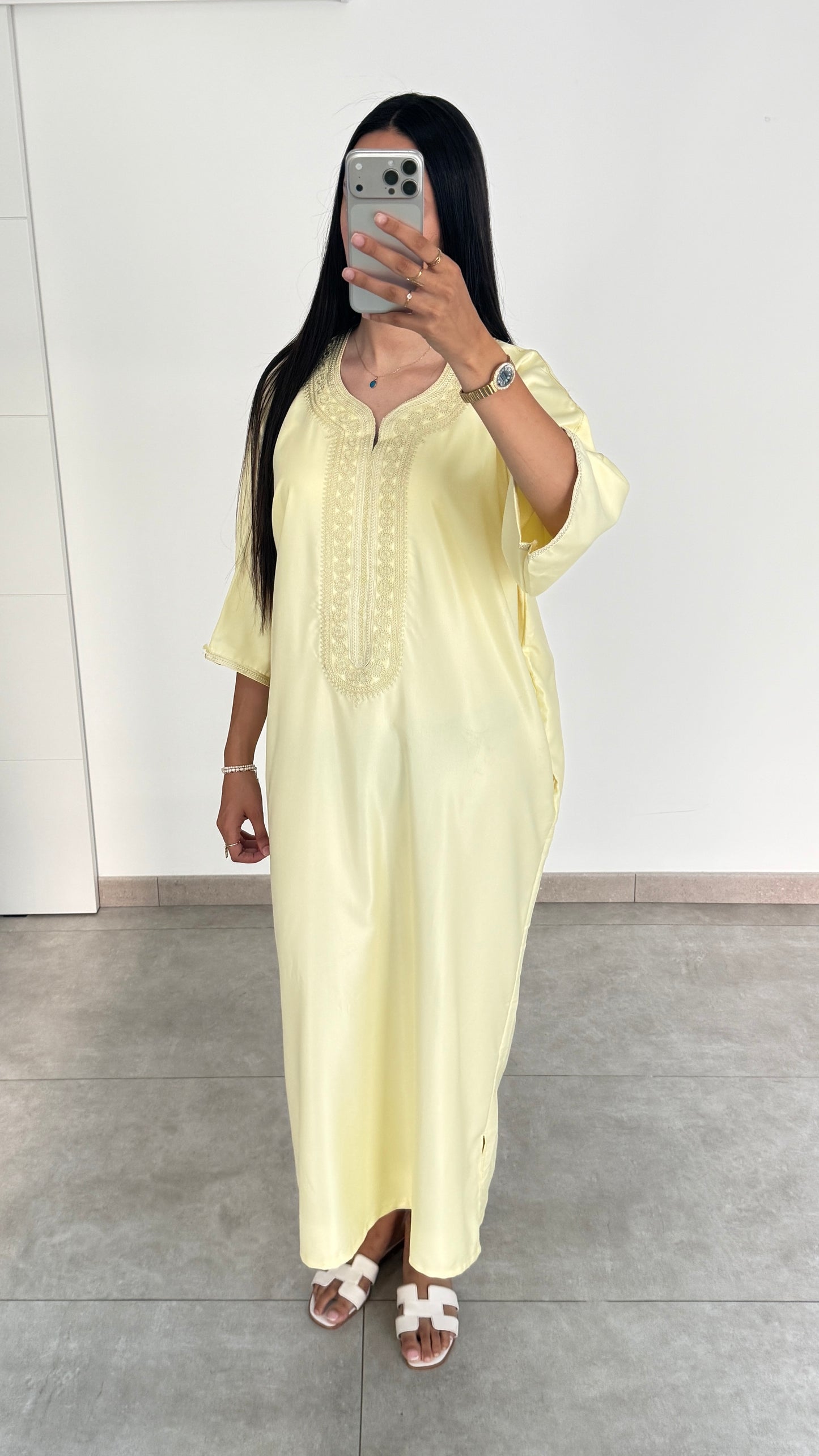 GANDOURA - JAUNE PASTEL