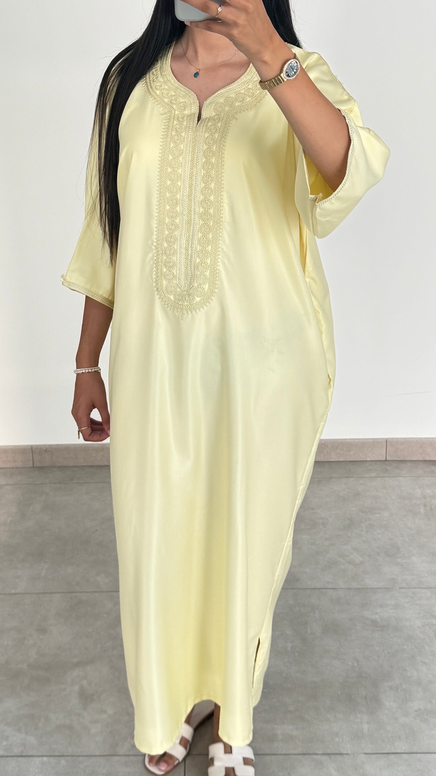 GANDOURA - JAUNE PASTEL