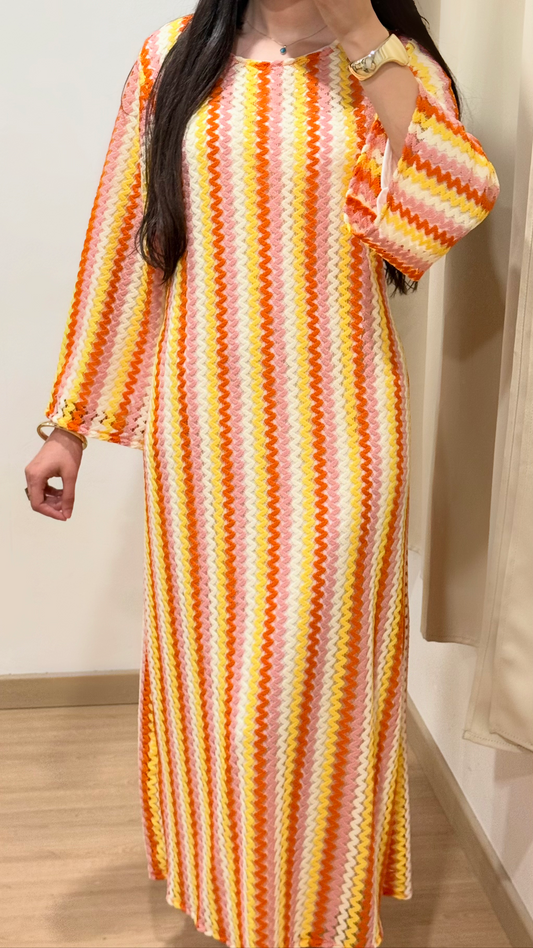 ROBE CROCHET 2 PIÈCES - ORANGE