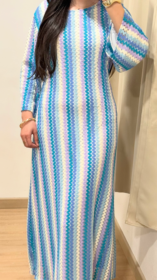 ROBE CROCHET 2 PIÈCES - BLEU
