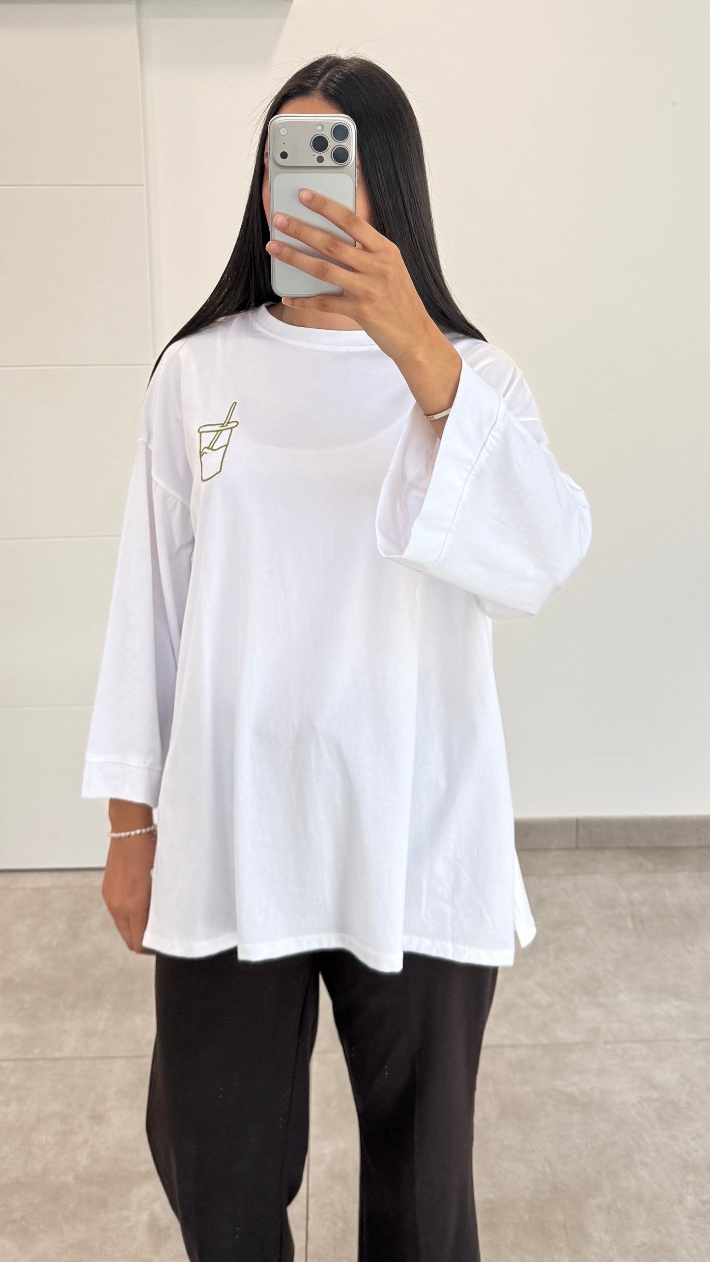 T-SHIRT MATCHA - BLANC