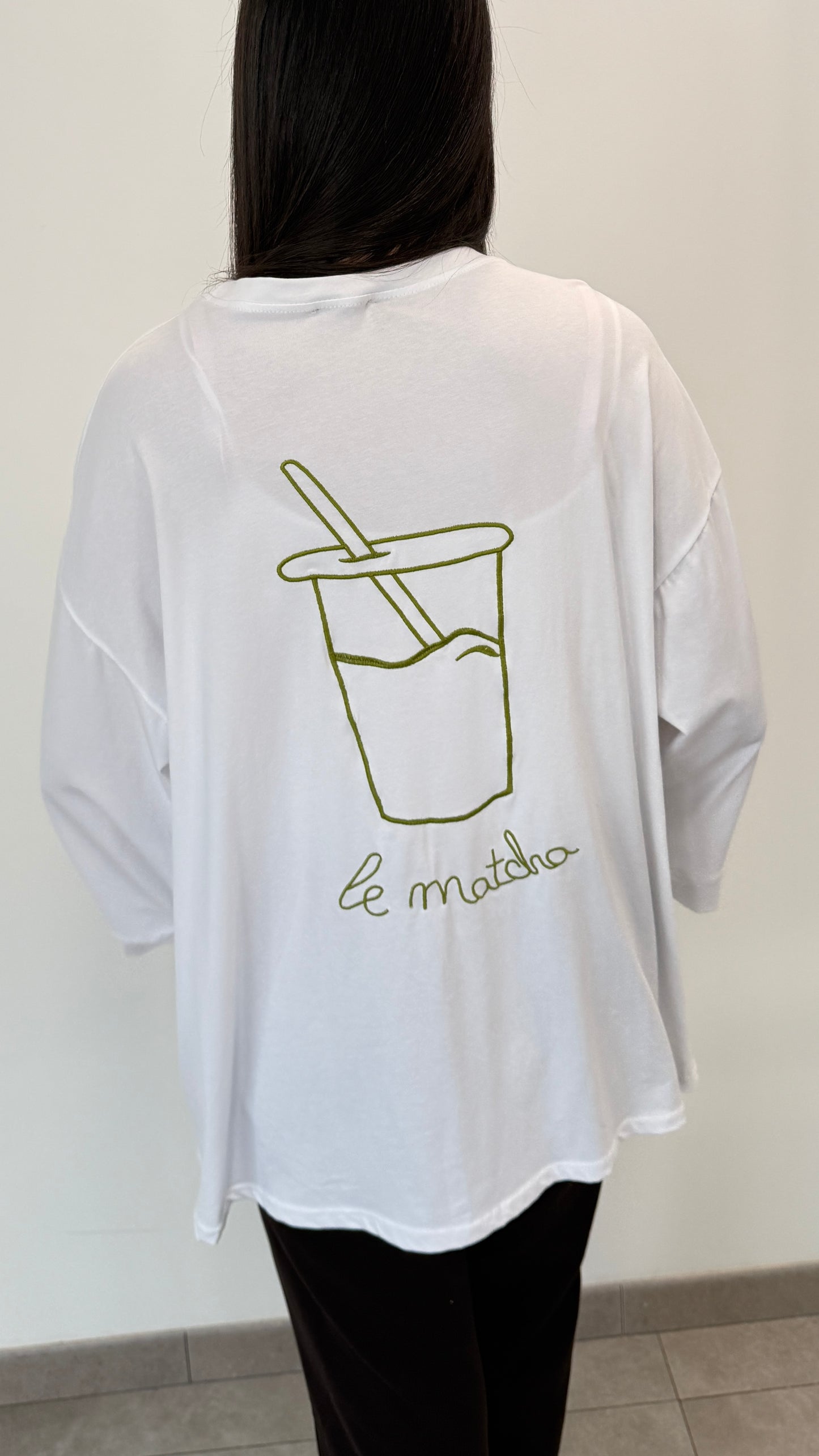 T-SHIRT MATCHA - BLANC